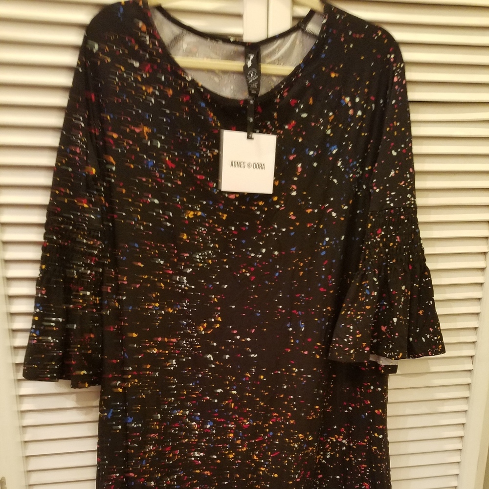 Black sprinkle Walker Dress